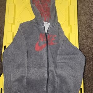 Nike Gray and Red Hoodie